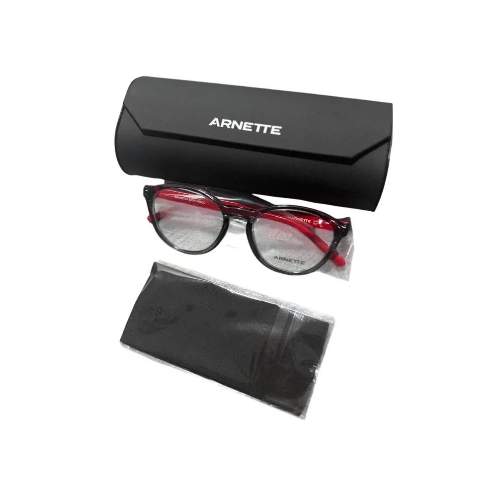 Arnette Ogopogo‎ 0AN7218 Transparent Grey Red Round Eyeglasses Frames NWT